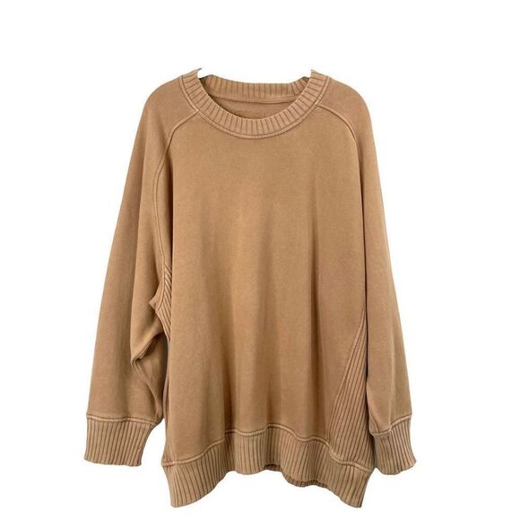 Aerie boxy oversized sweatshirt top Size M caramel camel brown - Picture 1 of 7